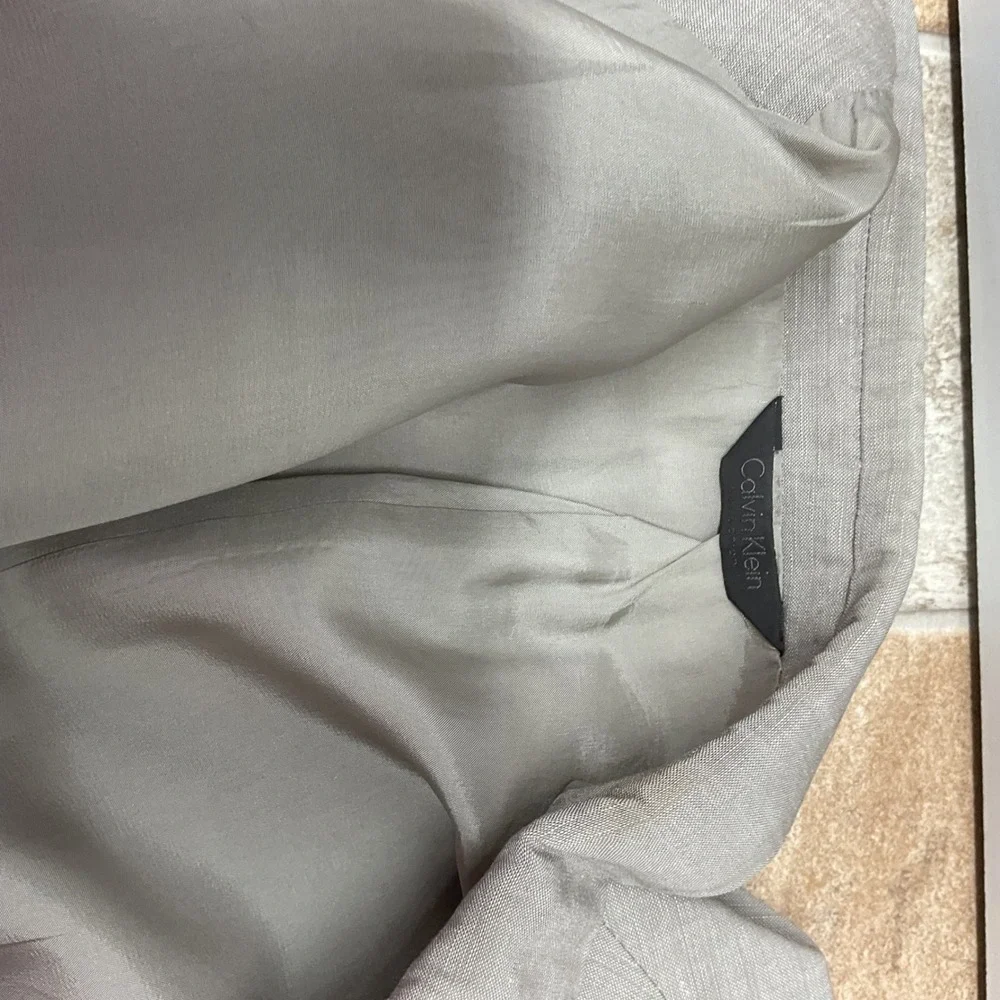 Calvin Klein Collection Grey Wool Linen Blazer Sport Coat Size 54 Regular